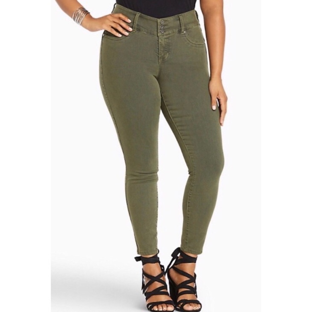 Torrid Jeggings in Olive Wash
